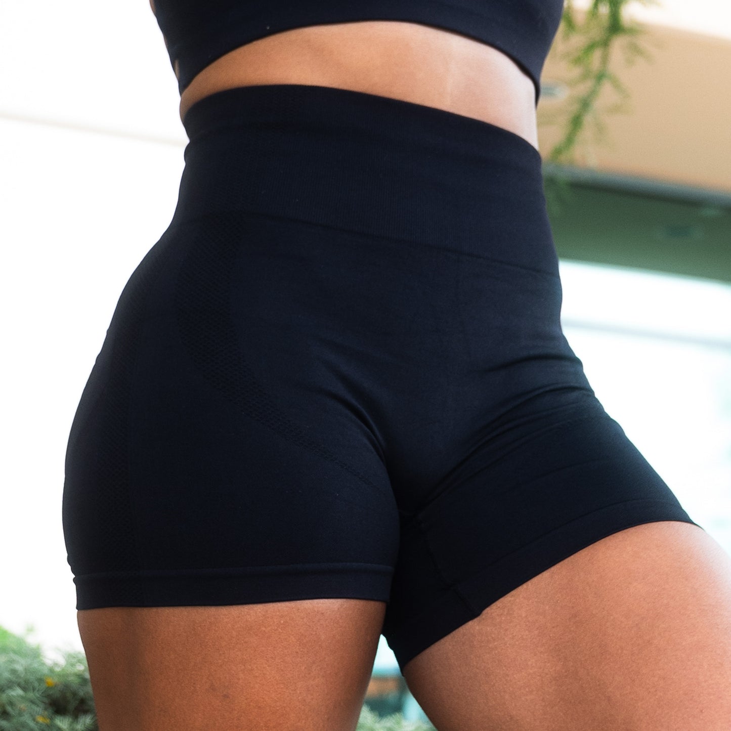 Black Seamless Shorts